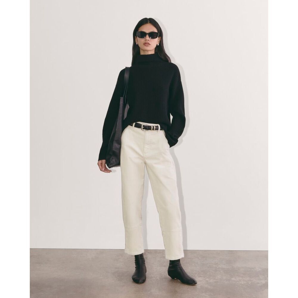 Everlane The Utility Barrel Pant in Corduroy High Rise Sandstone Ecru Size 0 NWT